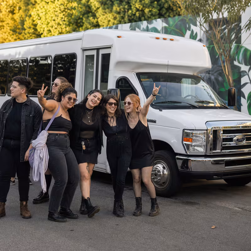 Black Mercedes Sprinter van staged for an Greensboro Concert Transportation group
