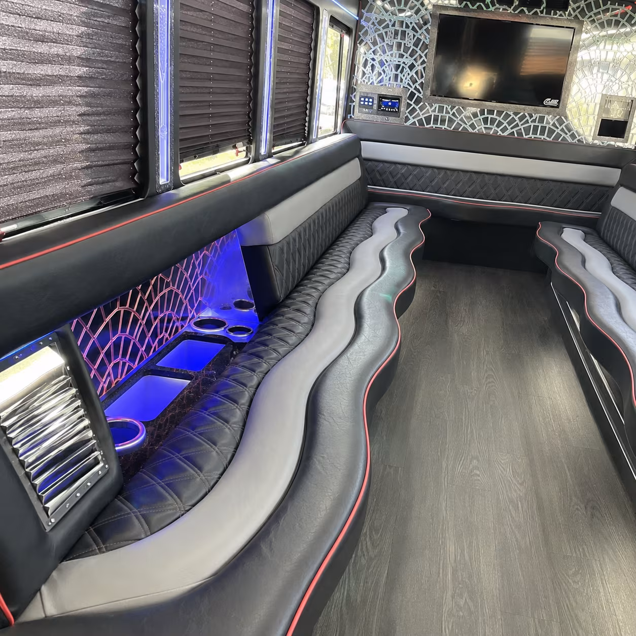 Greensboro Bachelor & Bachelorette Transportation party bus interior