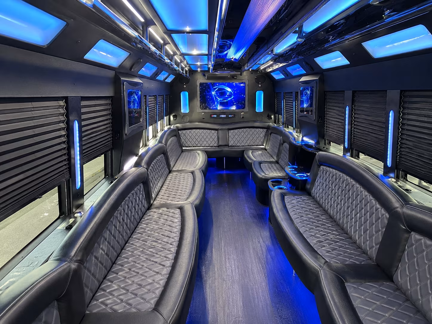 Greensboro Birthday, Sweet 16, & Quinceañera Transportation party bus interior
