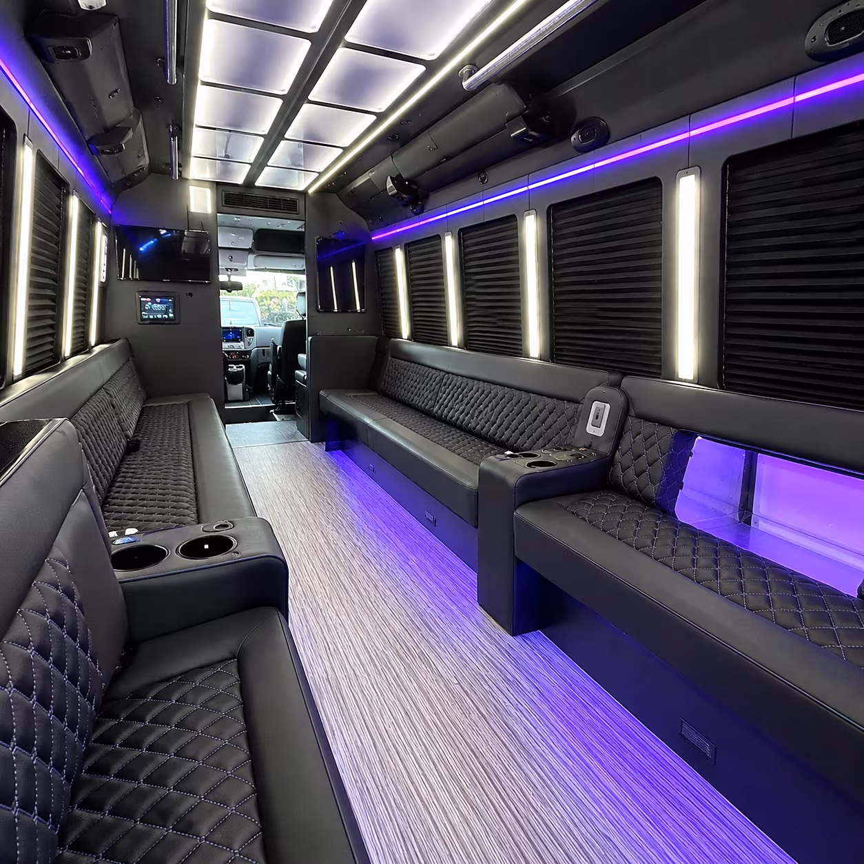 Greensboro Sporting Event Transportation party bus interior