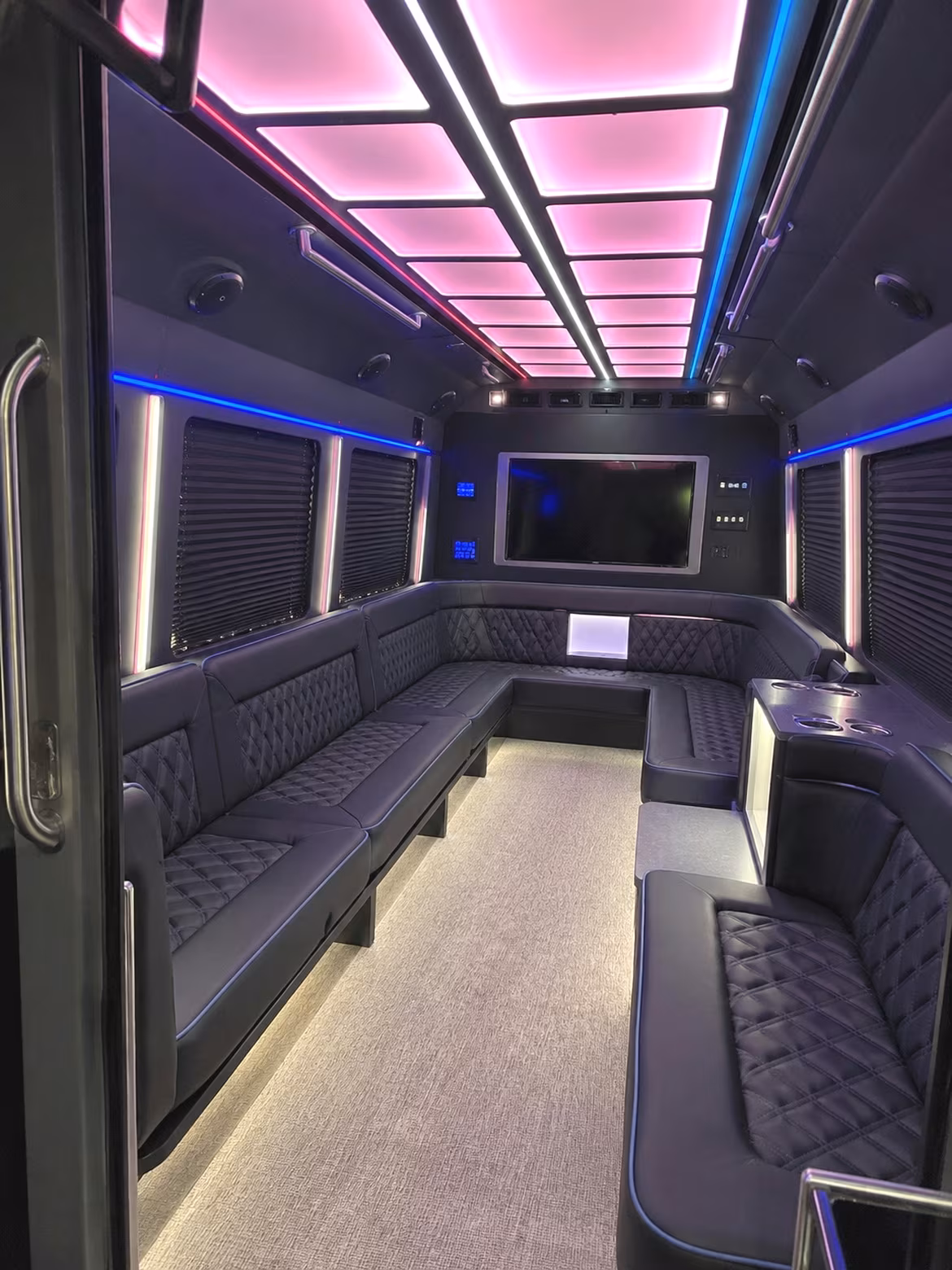 Greensboro Wedding Transportation party bus interior