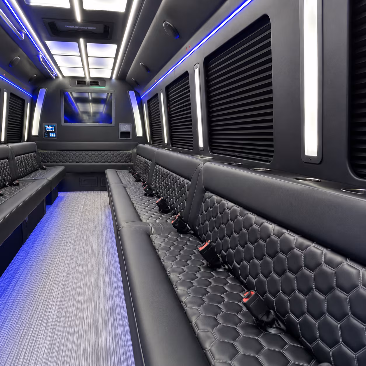 Greensboro Wedding Transportation party bus exterior