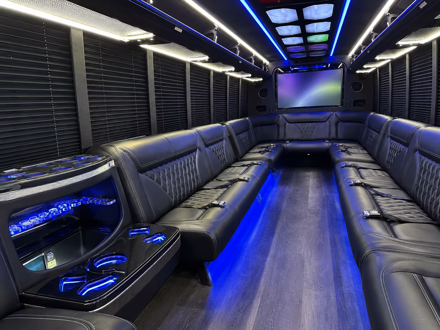 Greensboro Wedding Transportation party bus exterior