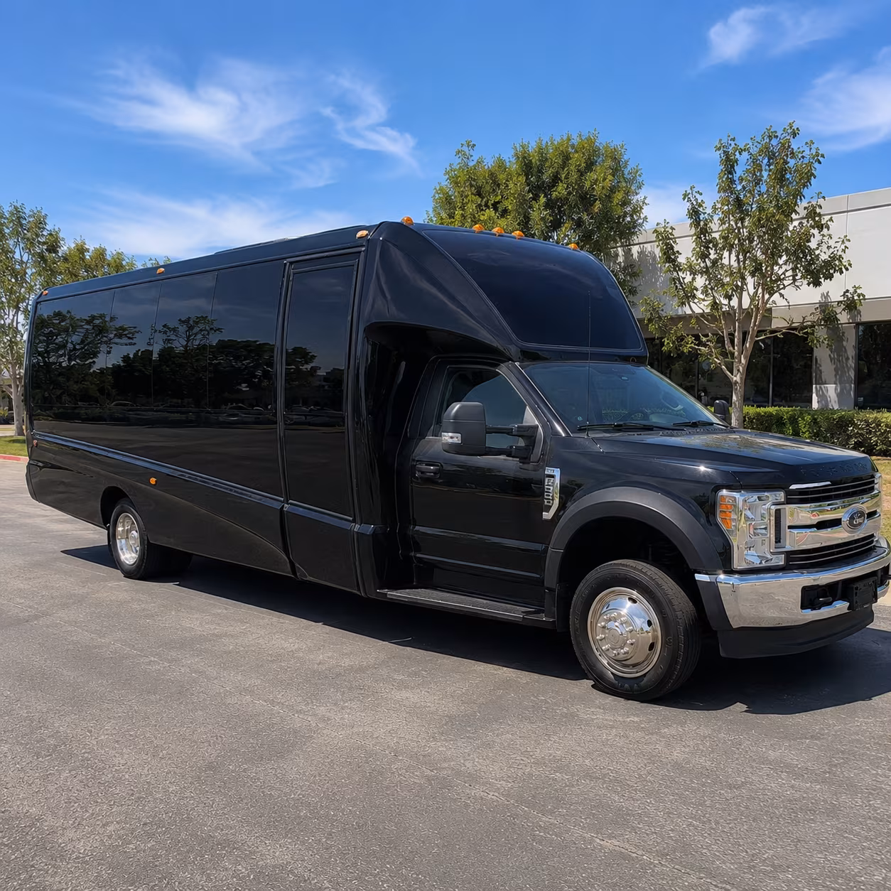 Interior of a party bus rental serving Greensboro
